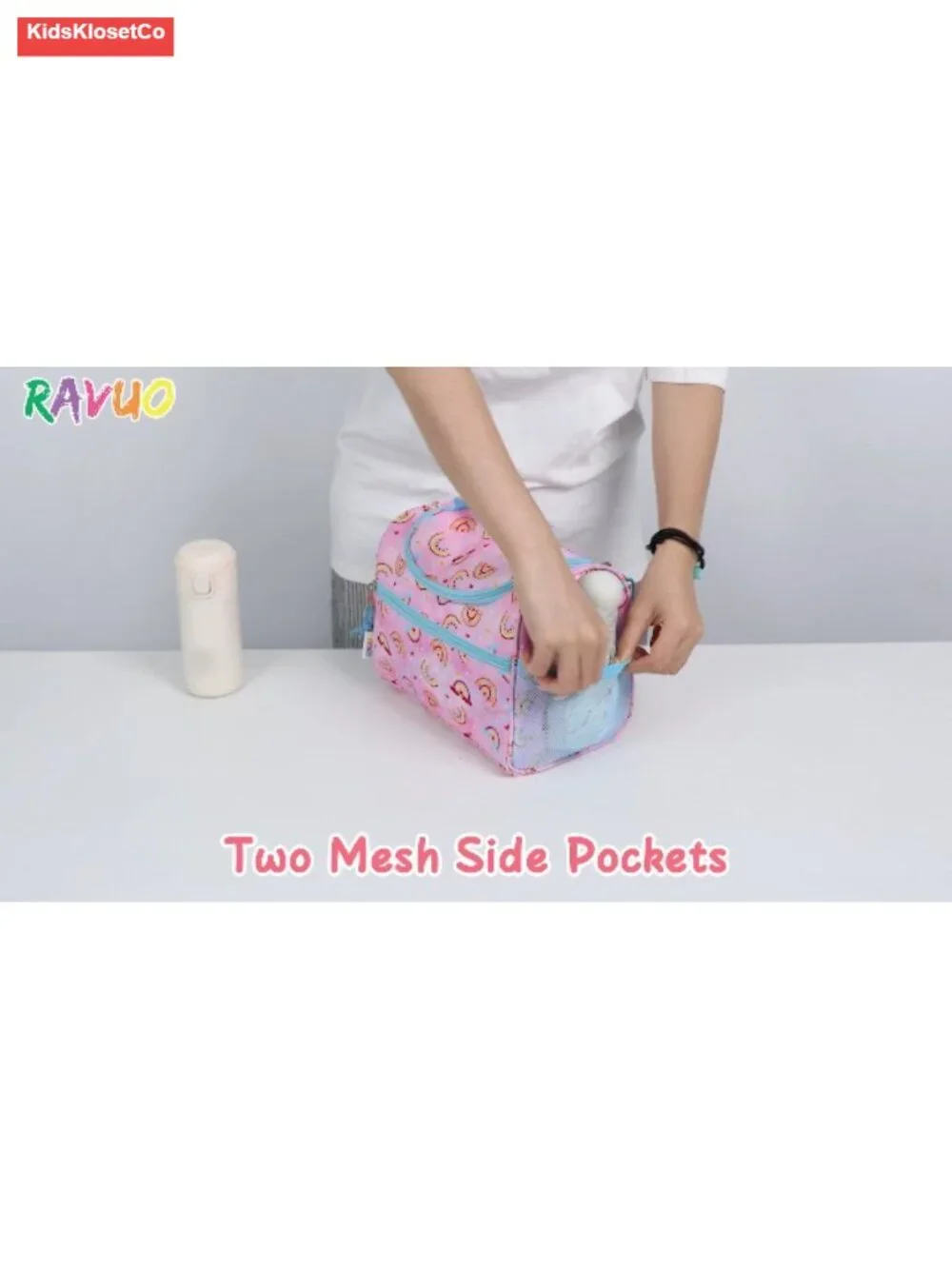 Insulated Lunch Box with Strap and Bottle Holder for Toddler